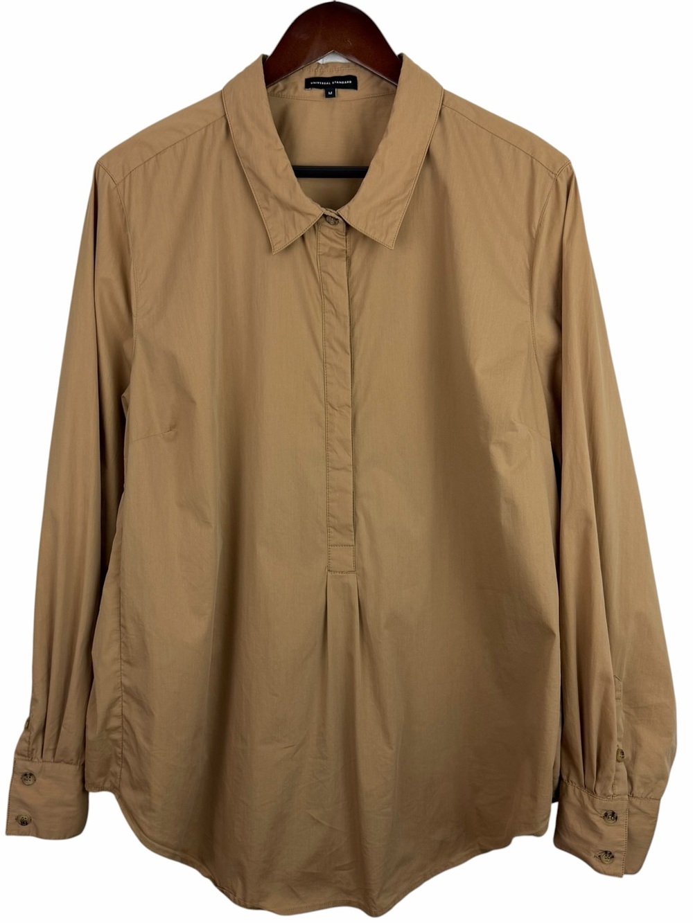 Universal Standard | Elbe Camel Popover Long Sleeve Shirt